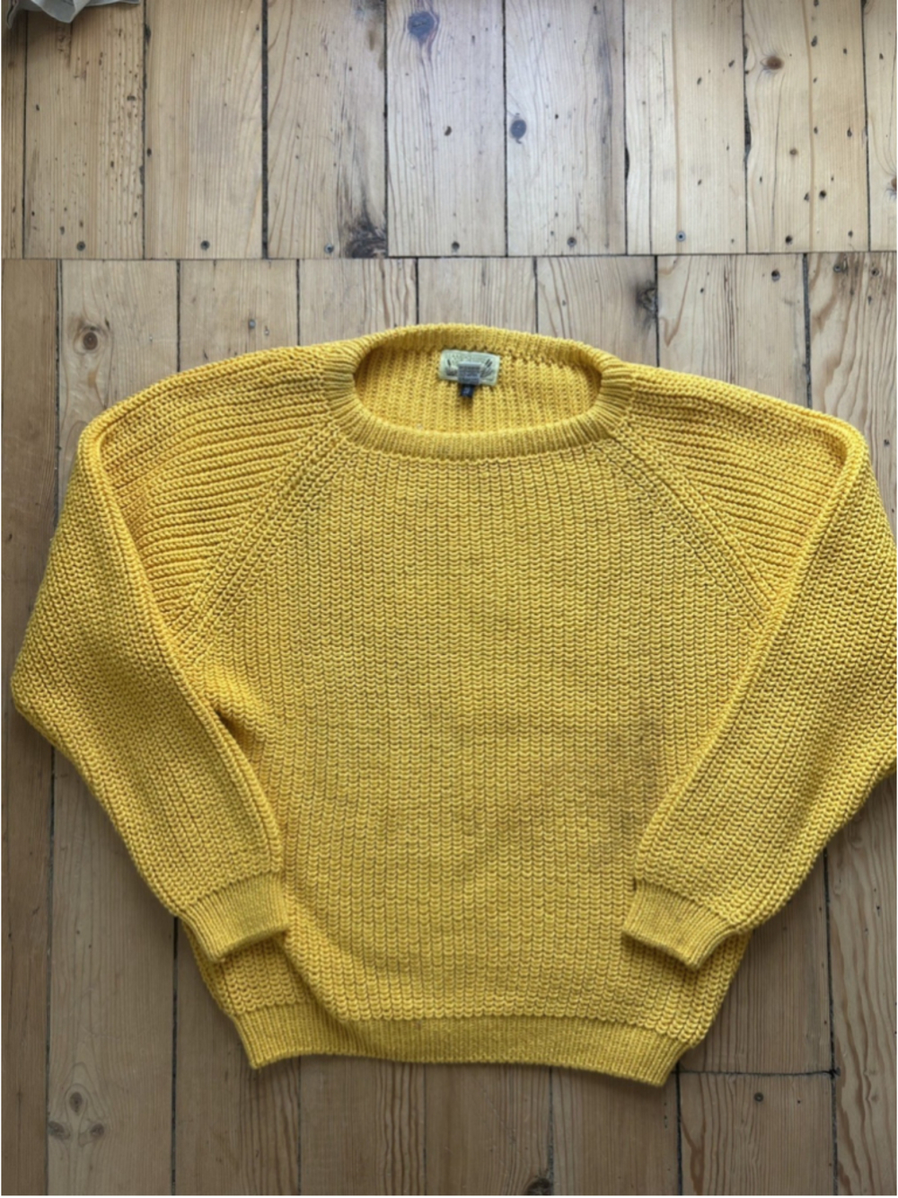 Boat Neck Fisherman Sweater Mens L Marled Cotton Oarsman Knit